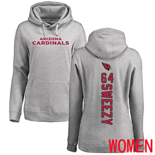 Arizona Cardinals Ash Women J.R. Sweezy Backer NFL Football #64 Pullover Hoodie Sweatshirts->arizona cardinals->NFL Jersey